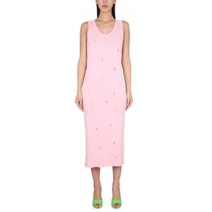 BARROW Women's Ribbed Tank Dress with Embellishments Women PINK Dresses